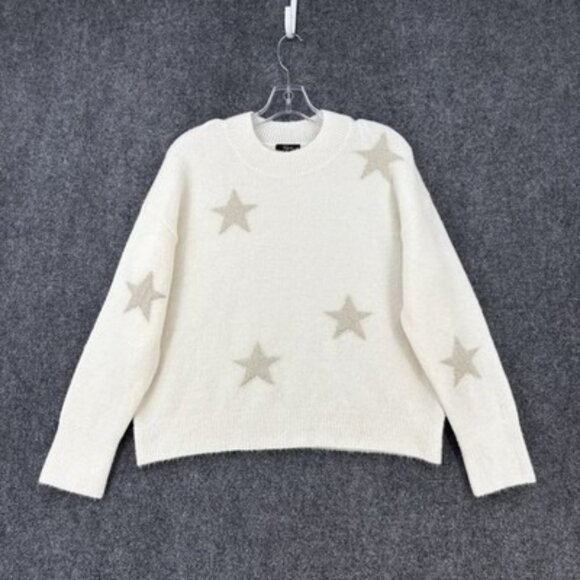 Rails Kana Sweater Off White Gold Stars Women’s XS Quiet Luxury Preppy - Picture 1 of 10